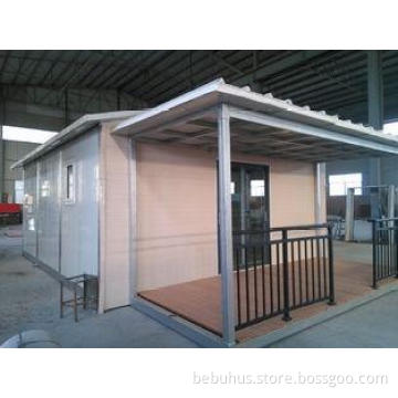 Steel Prefab Flat Roof House Fireproof With Sandwich Panel